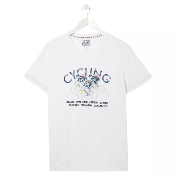 NWT Fat Face Graphic Cycling T-Shirt, Size Small - Picture 1 of 7